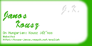 janos kousz business card